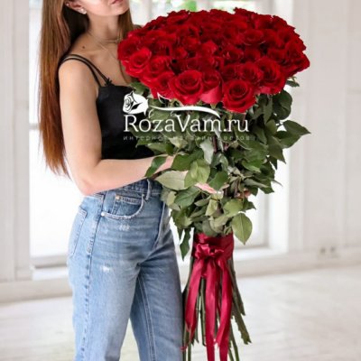 Букет  из 51 метровой розы Эквадор
