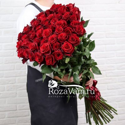 Букет  из 99 красной розы Эквадор 100см