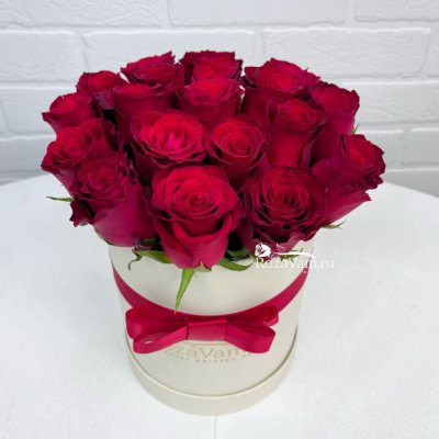 Коробка из 19 красных роз