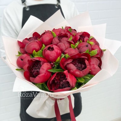Букет из 19 красно-белых роз (50 см)