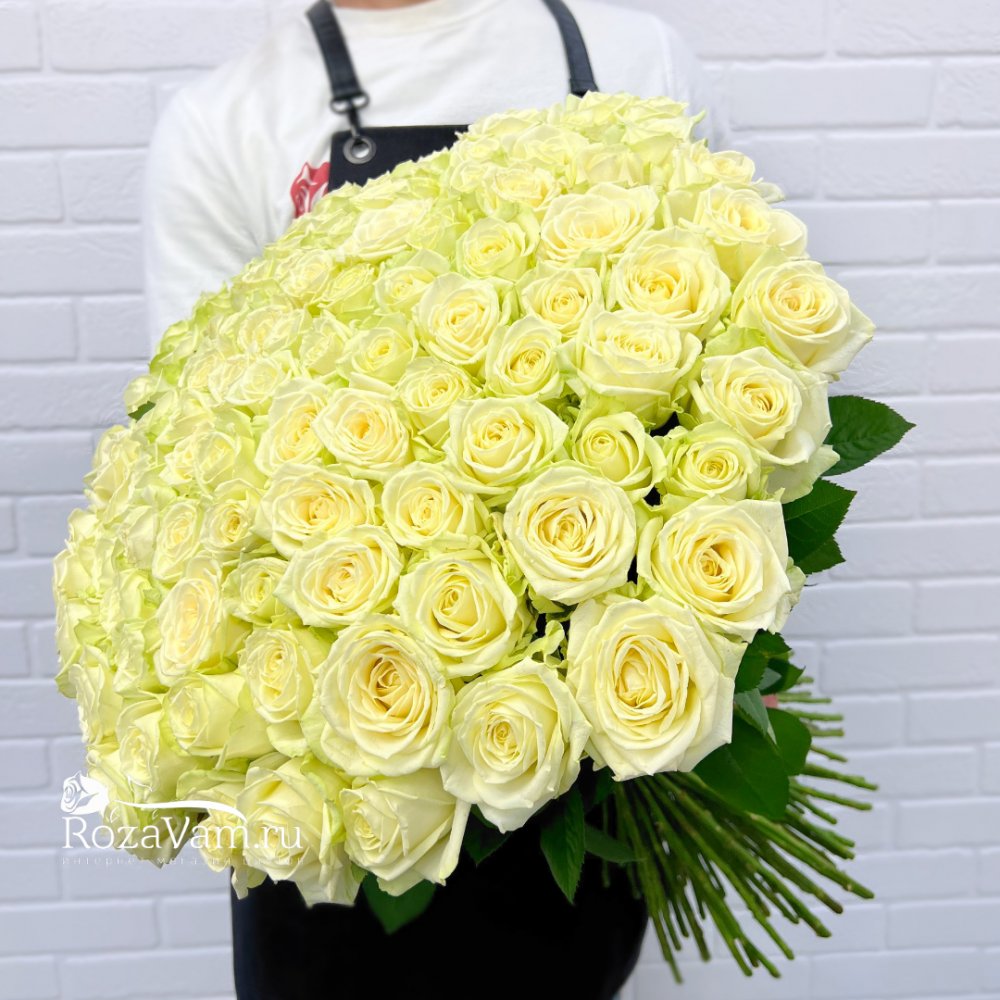 Букет из 101 белой розы (70 см)
