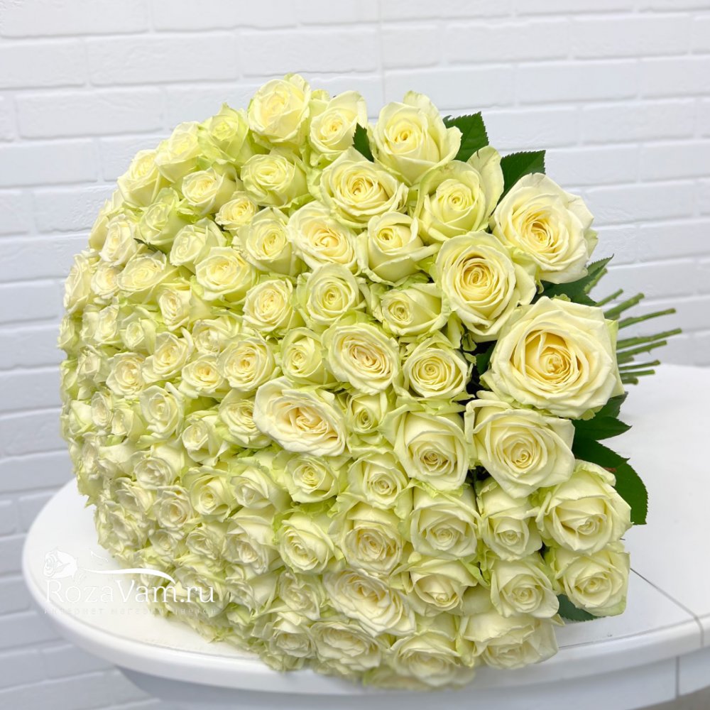 Букет из 101 белой розы (70 см)