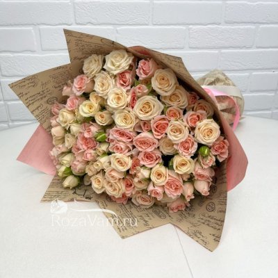 Кустовые розы 25 шт 50 см