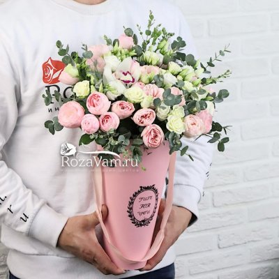Букет микс роз с хризантемой