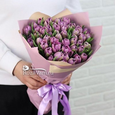букет из пионовидных тюльпанов 51 шт