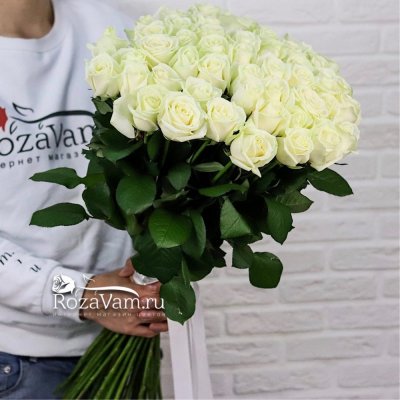 Букет из 51 белой розы ( 70см )