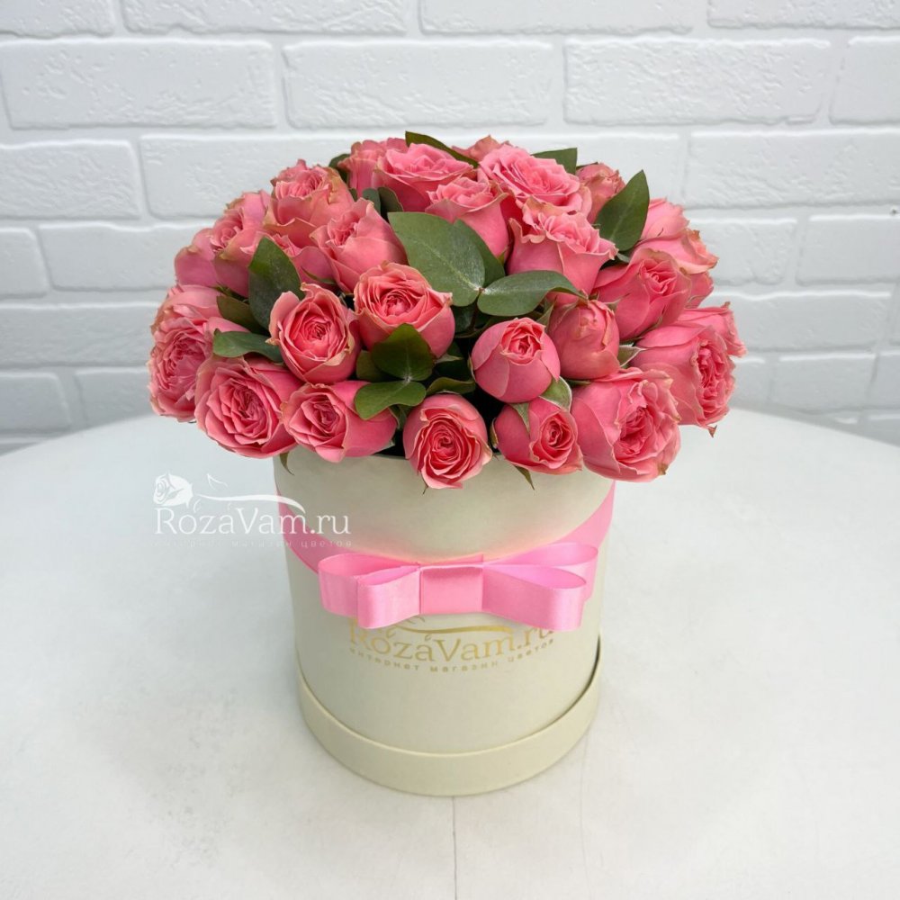Коробка кустовых пионовидных роз