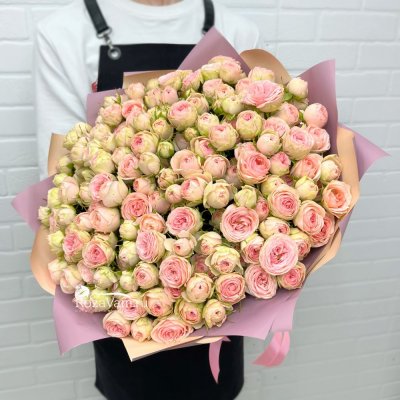Букет из 101 розовой розы (40 см)