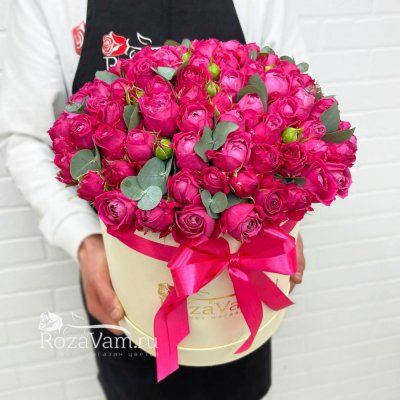 Коробка пионовидных кустовых роз ХXL