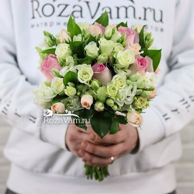 Свадебный Букет с кустовыми розами