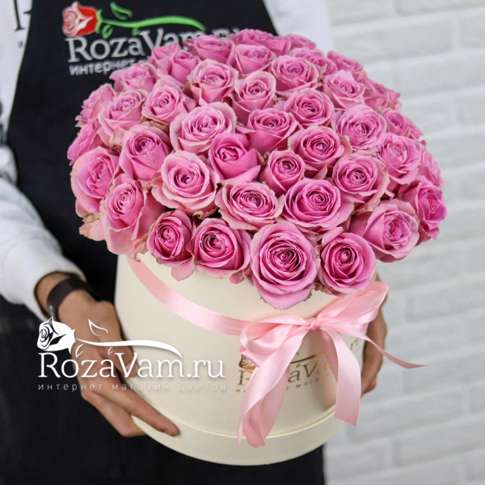 Коробка из 51 розовой розы