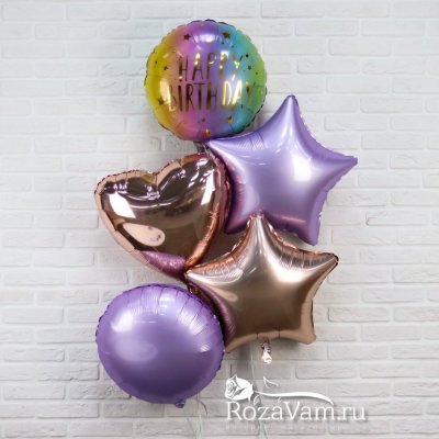 Связка воздушных шаров Happy Birthday