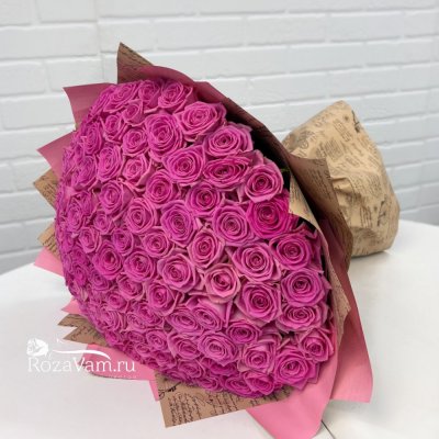 Букет из 101 розовой розы (50 см)