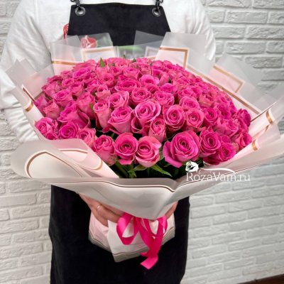 Букет из 101 розовой розы (40 см)