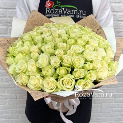 Букет из 101 белой розы (40 см)