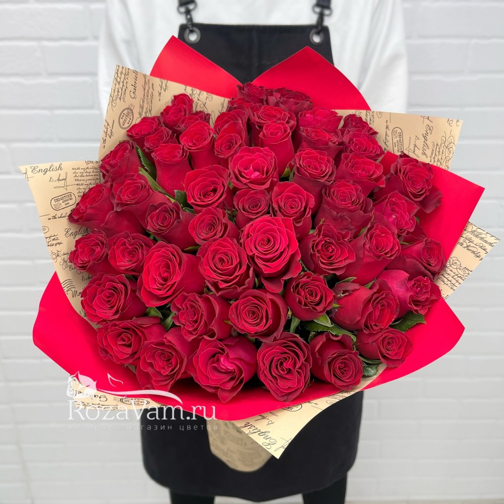 Букет из 51 красной розы (50 см)