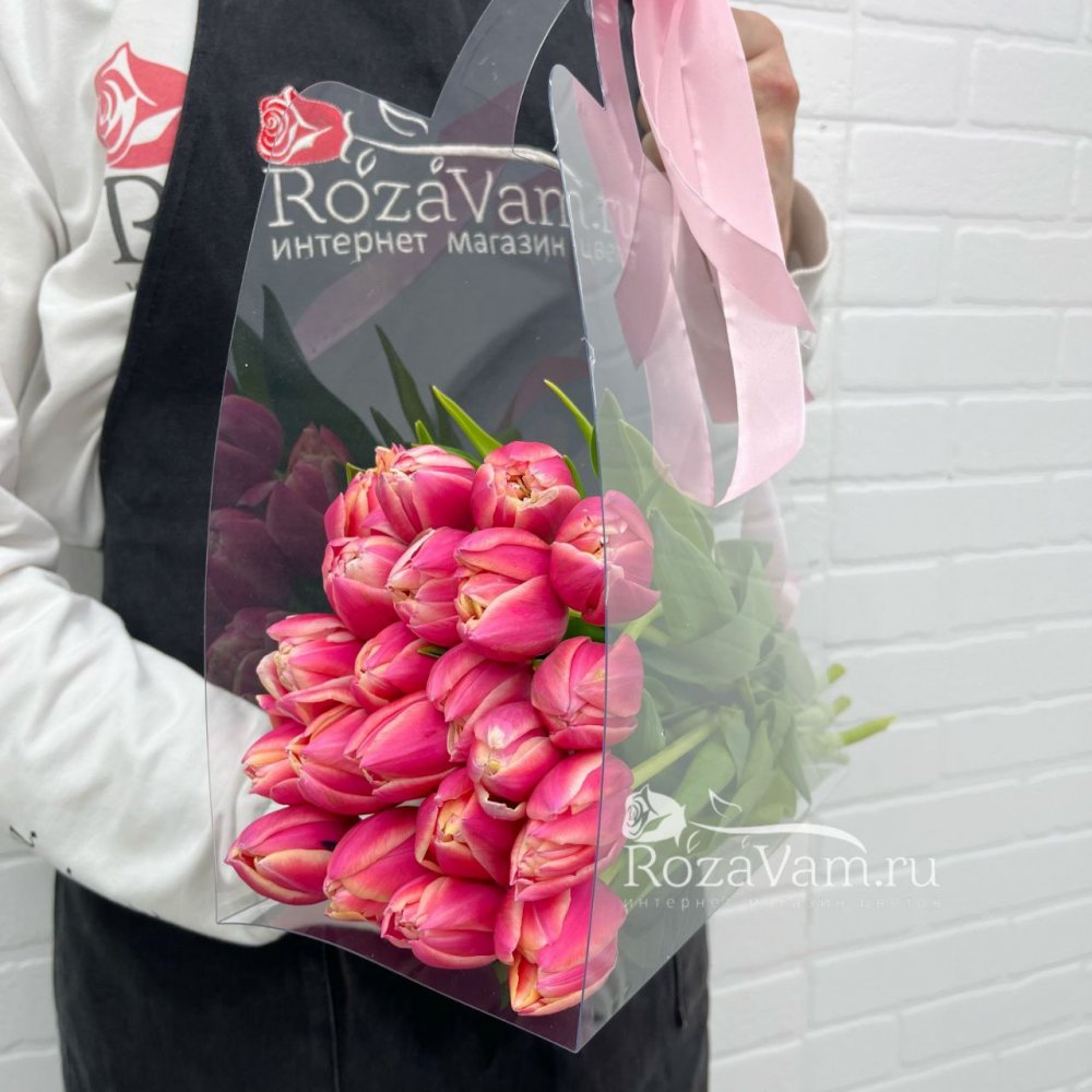 Тюльпаны пионовидные 21 шт в сумке
