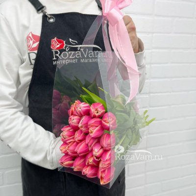Тюльпаны пионовидные 21 шт в сумке №2
