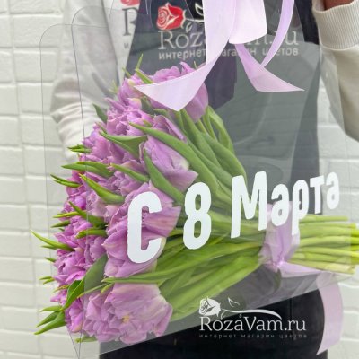 Букет  тюльпанов в сумке с 8 марта №1