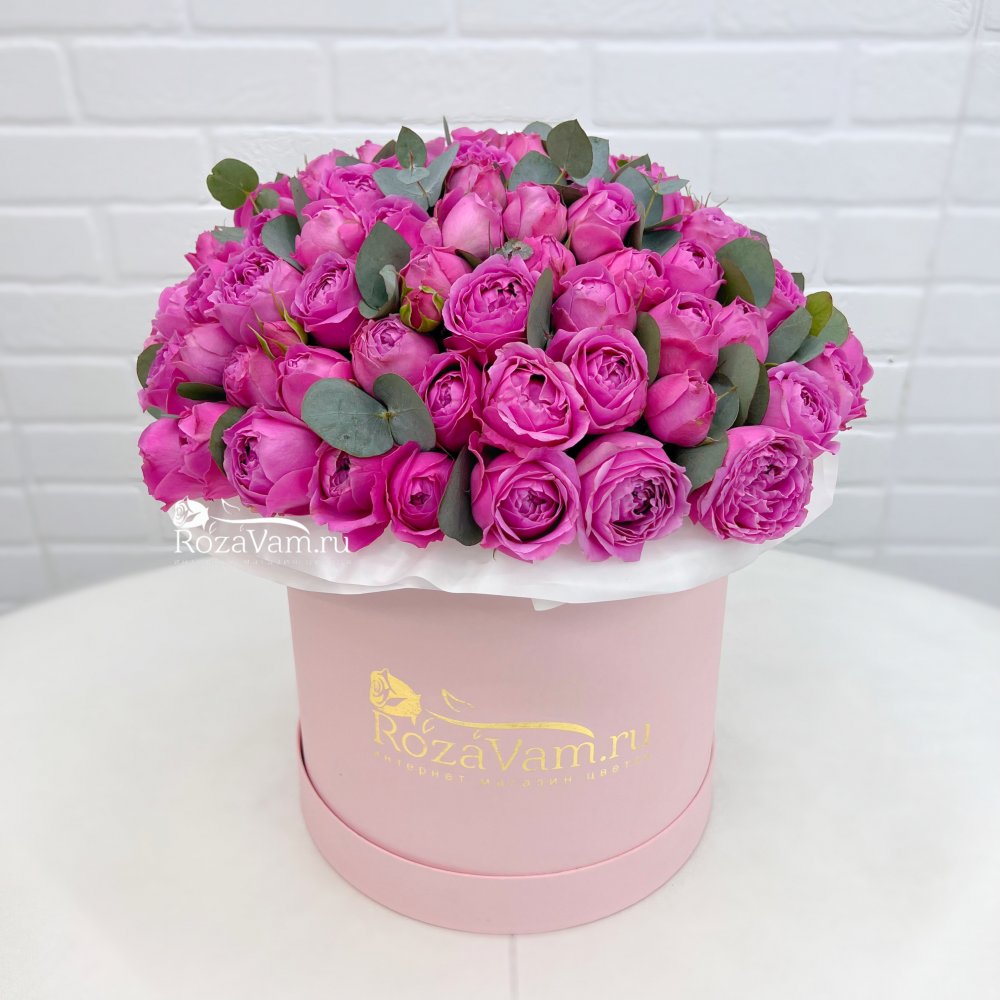 Коробка пионовидных роз