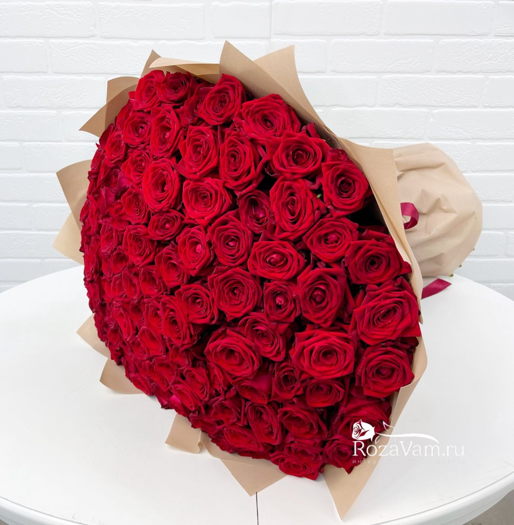 Букет из 101 красной розы (70 см)